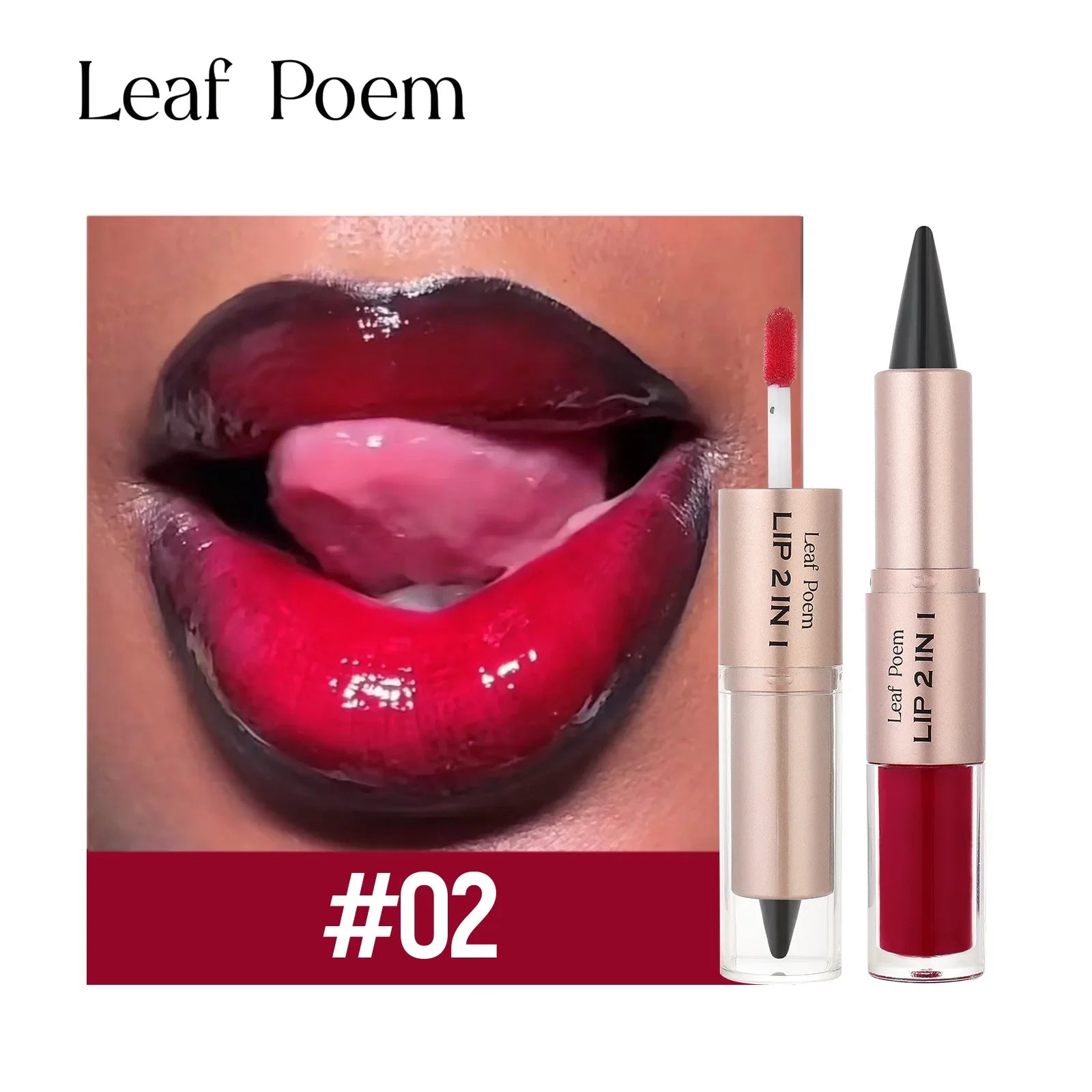 2 in1 Tapered Gradient Lipliner Pen Nude Brown Mirror Glass Lip Gloss Matte Lip Liner Waterproof Lip Contour Non Stick Makeup