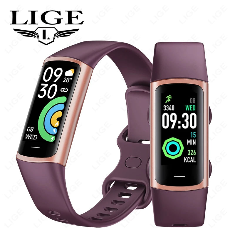 LIGE New Smart Wristband Sport Fitness Heart Rate Tracker Smartwatch AMOLED Screen Waterproof Smart Bracelet For Men Women 2026
