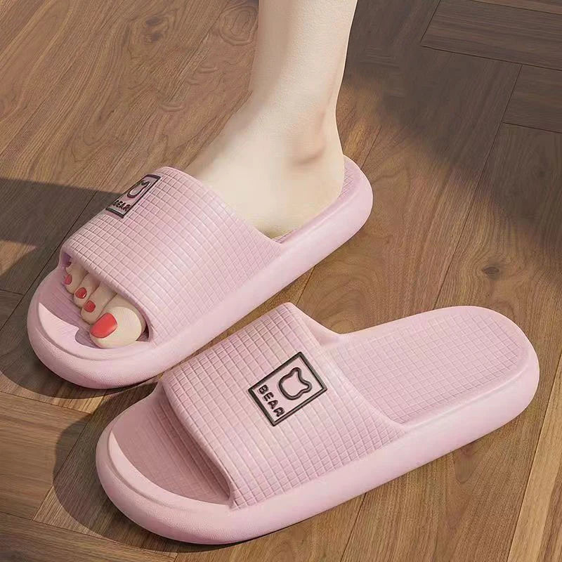 Fashion Summer Couple Non-slip Flat Slides Soft Cosy Seabeach Sandals Men's Slippers Women Casual Home Indoor Flip Flops