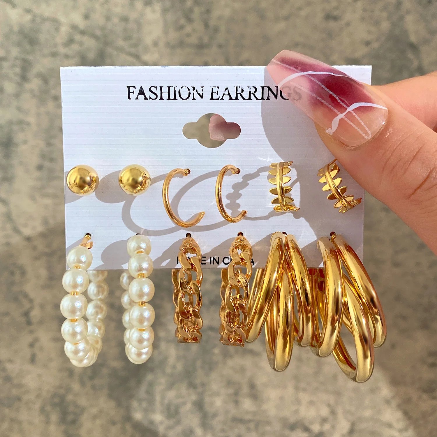 Gold Color Vintage Hoop Earrings Set for Women Boho Metal Circle Geometric Twist Pearl Dangle Earrings Trendy Jewelry Gifts 2023