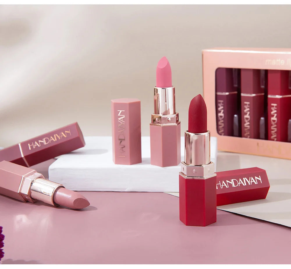 6PC/Set Matte Velvet Lip Gloss Waterproof Long-lasting Liquid Lipstick Cosmetic Beauty Keep 24 Hours Makeup