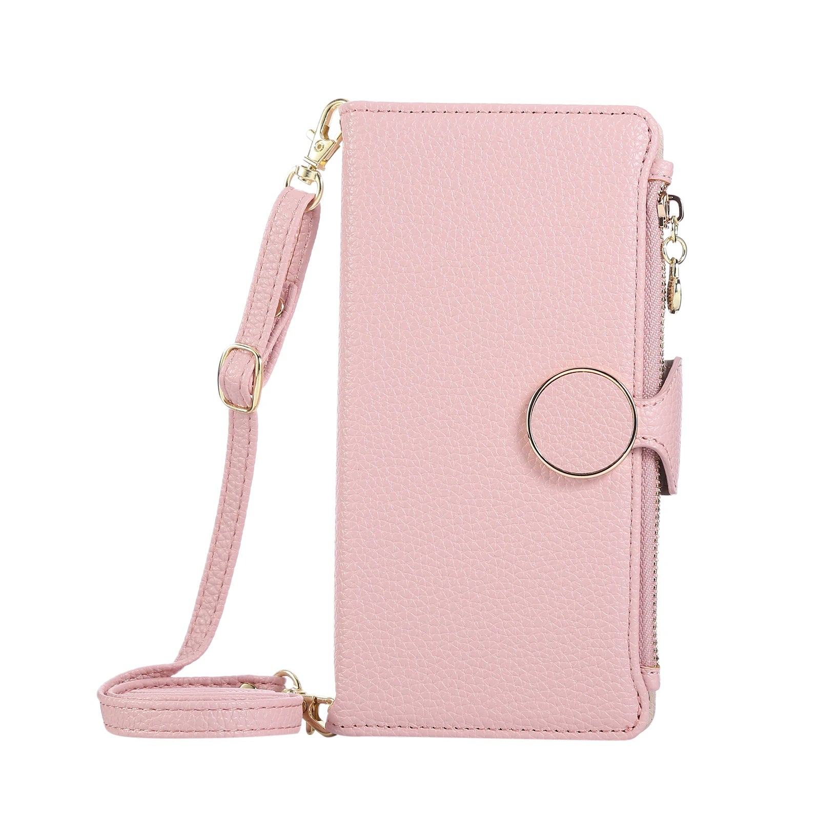 Crossbody Zipper Cards Holder Leather Wallet Book Case For iPhone 16 Pro Max 15 Plus 14 13 12 17 16E XS Long Lanyard Bag Cover