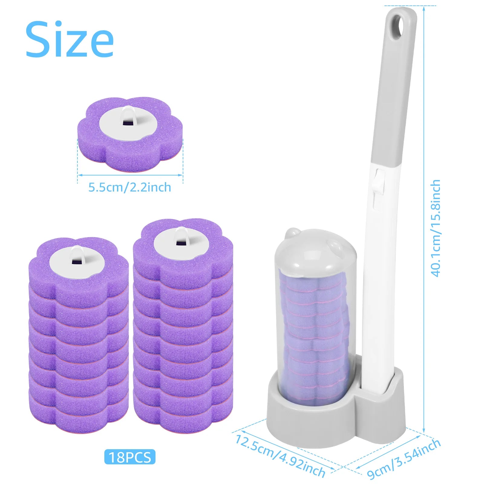 Disposable Toilet Bowl Cleaning Wand Kit Practical Toilet Bowl Brush with Replaceable Brush Head Multi-role Bathroom Accessories
