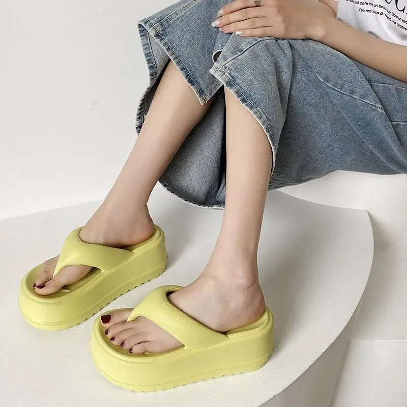 Eyriphy Thick Bottom Slippers Summer Women Sandals Platform Bathroom Slides Female Outdoor Beach Shoes Fashion Comfort Flip Flop