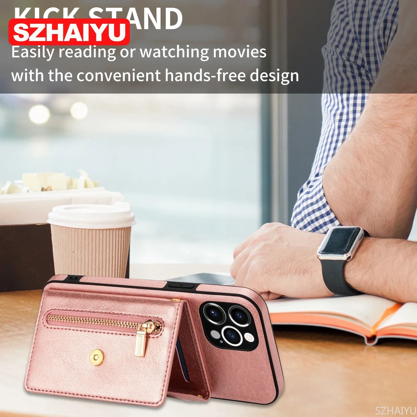 Zipper Wallet for IPhone 15 14 13 16 17 Air Pro Max 12 Mini 11 Plus Case with Card Holder Lanyard Strap Crossbody Leather Cover
