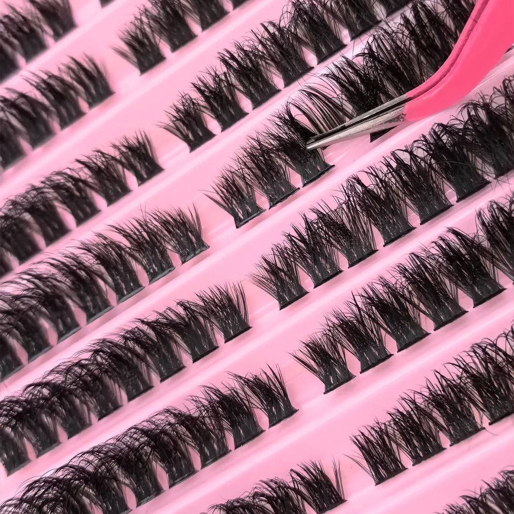 Individual Lashes 8-16mm 160pcs Cluster Lashes Natural Look Mixed Tray DIY Eyelash Extension Volume Lash Clusters Eyelashes