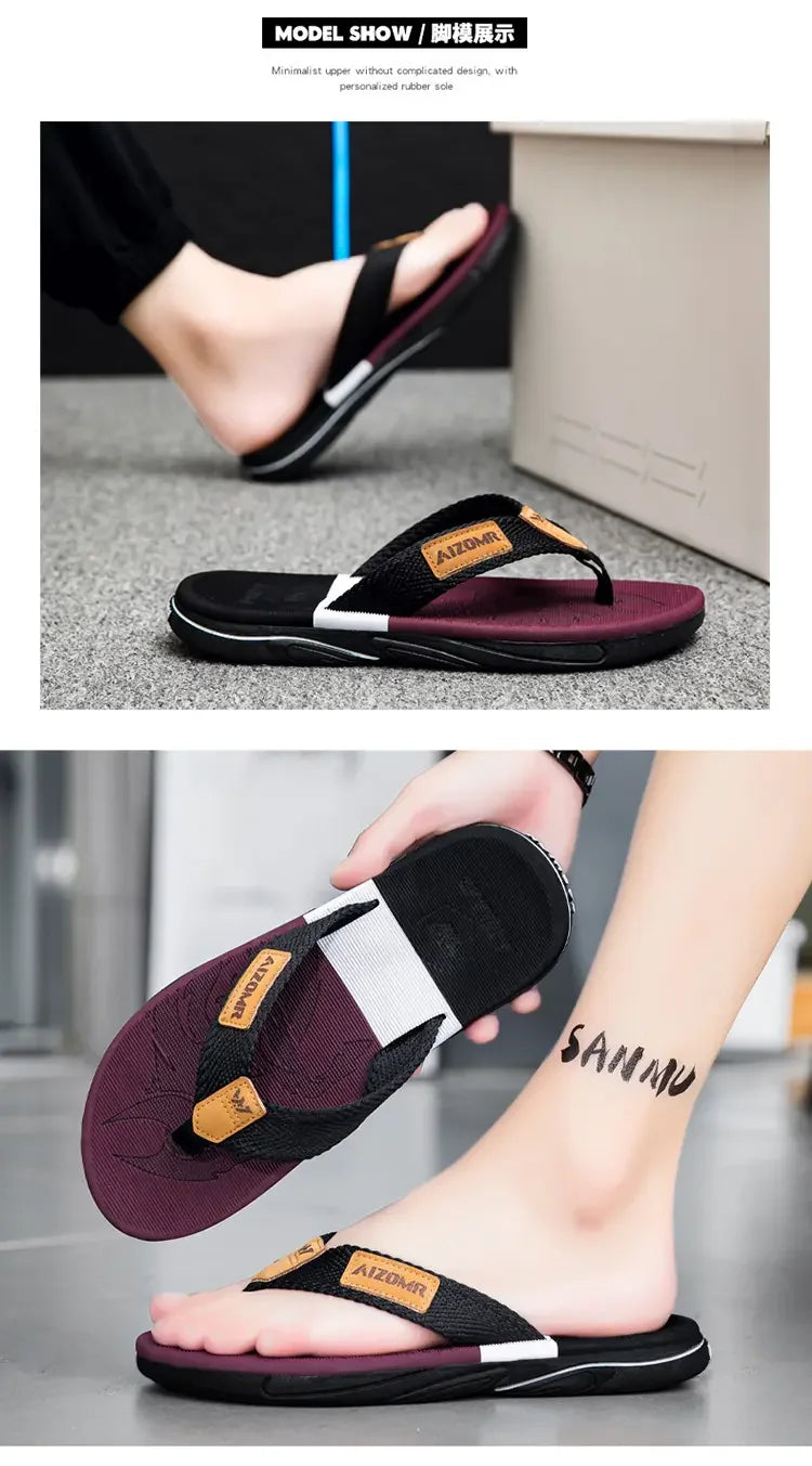 Man House Flip Flops Summer Breathable Beach Shoes EVA Slippers Sandals Men Luxury Flip Flops Soft Slippers Home Clogs Slides