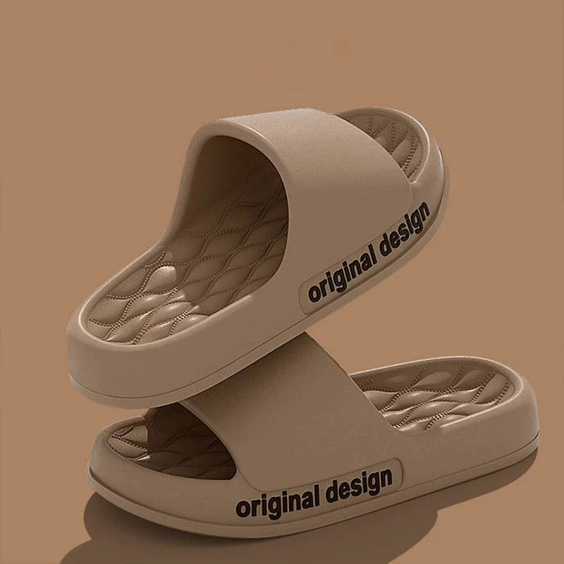 Bebealy Letter Women Slippers House Shower Bathroom Shoes EVA Beach Slides Fashion Soft Cloud Slippers Summer Women Sandals