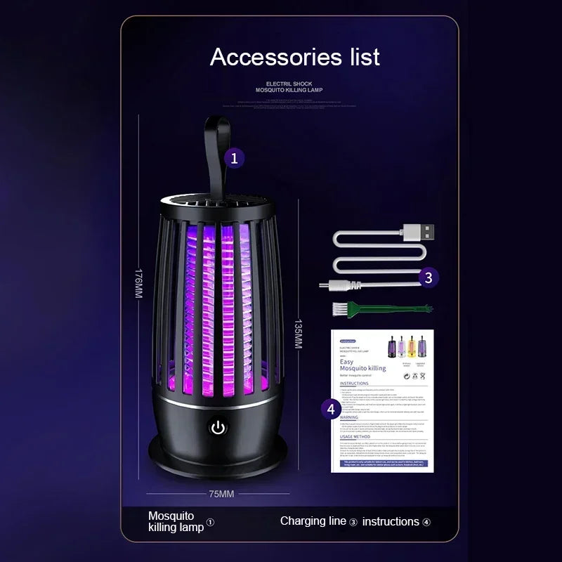 Xiomi UV Mosquito Repellent Lamp USB Charging Portable Mosquito Killer Suitable For Indoor 360° Large Area Silent Mosquito Trap