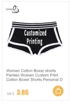 Women Sexy Custom Printing G string Underwear Cotton Panties for Lady Thongs Lingerie Underpant