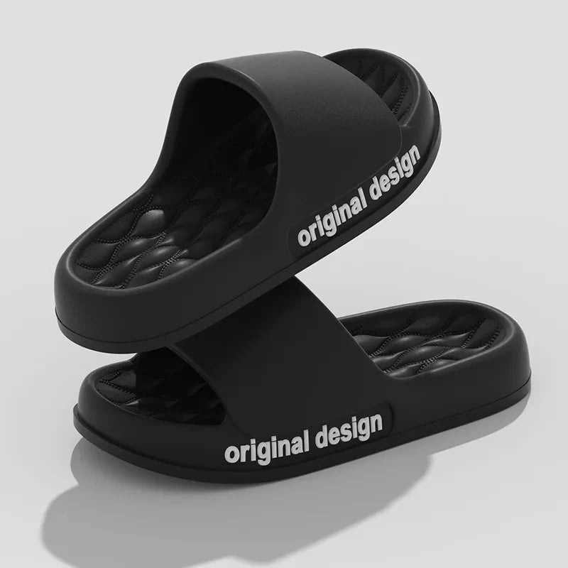 Bebealy Letter Women Slippers House Shower Bathroom Shoes EVA Beach Slides Fashion Soft Cloud Slippers Summer Women Sandals