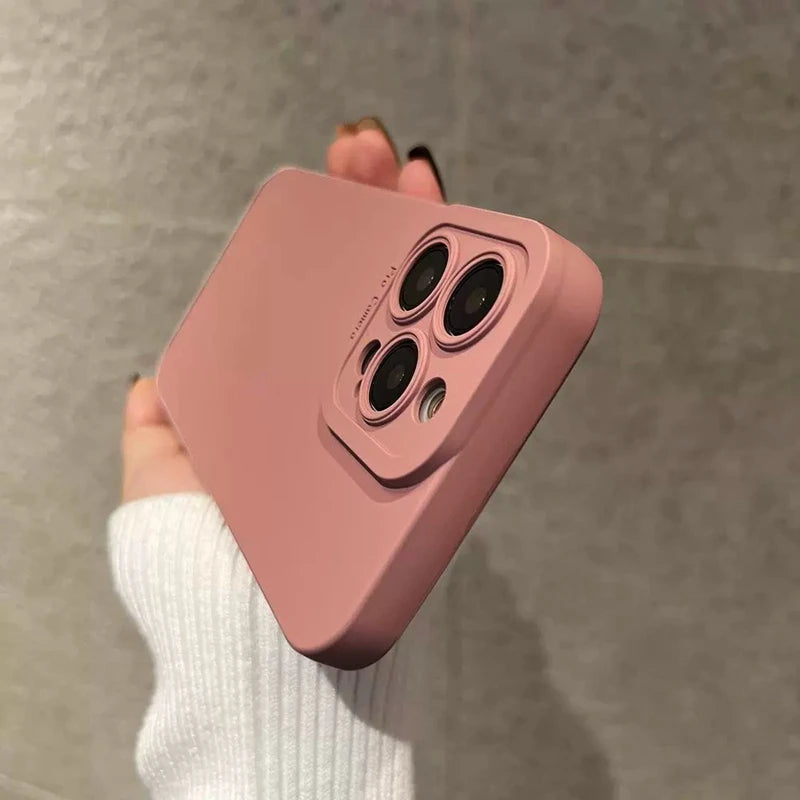 Luxury Liquid Silicone Phone Case For iPhone 11 12 13 14 15 16 Pro Max X Xs Max XR Plus Soft Shockproof Bumper Cases Cover