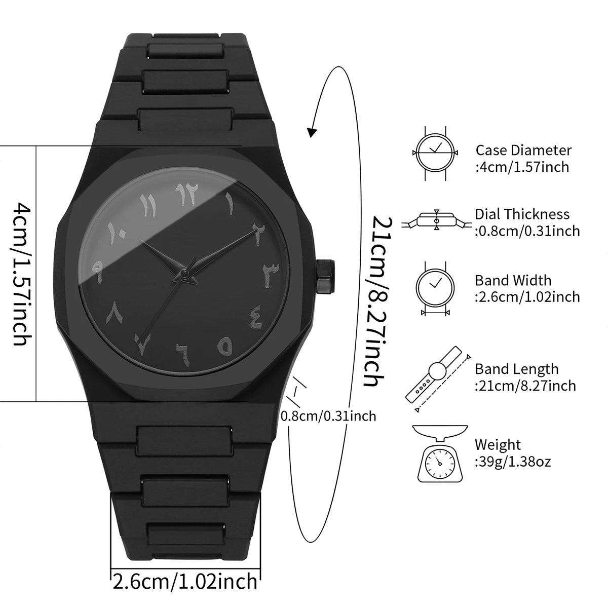 2PCS Fashion Men Quartz Watches Set Casual Plastic Band Man Sports Wristwatch Reloj Hombre（Without Box）