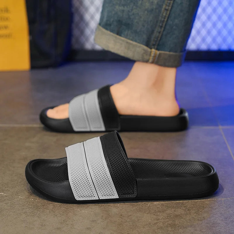 Men's Summer Outdoor Anti-slip Indoor Casual Beach Sandals Fashionable Flat Slippers Comfortable Breathable Slip-On Shoes