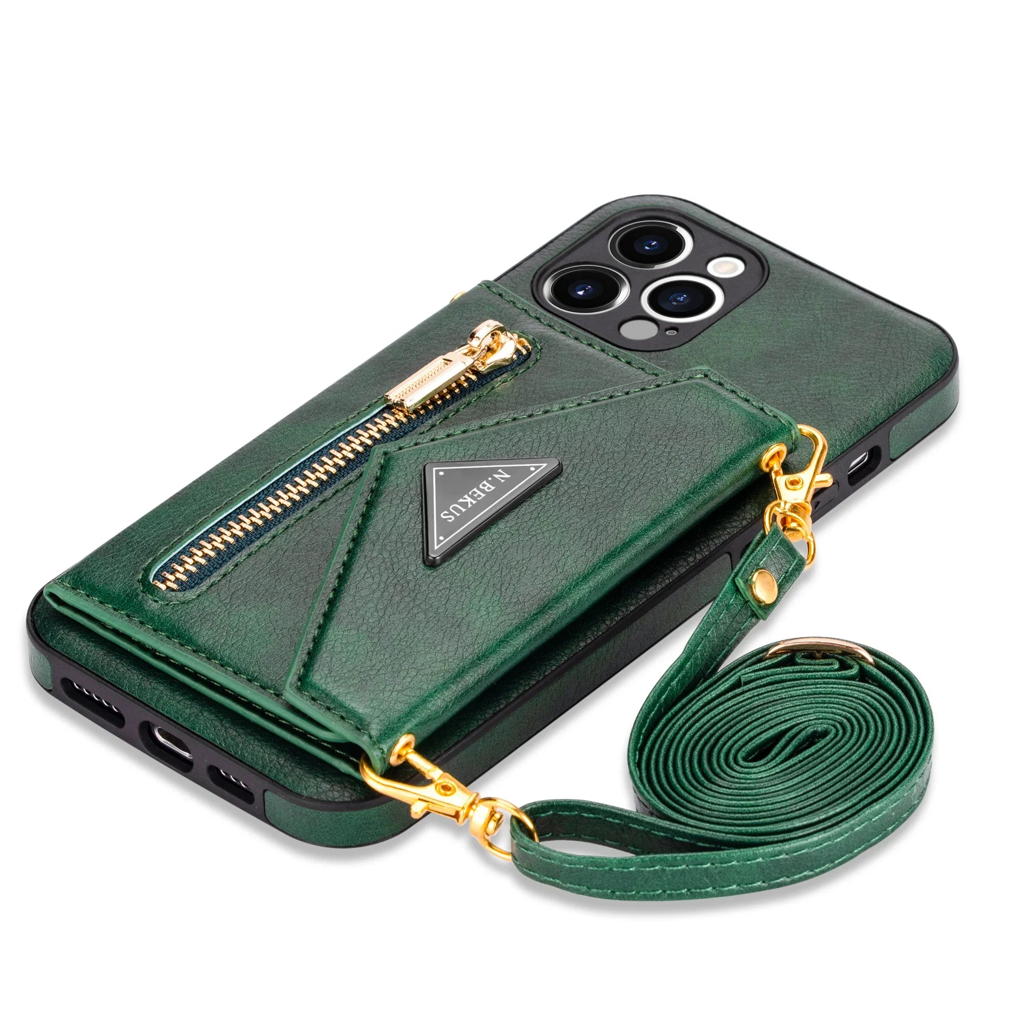 Zipper Wallet for IPhone 15 14 13 16 17 Air Pro Max 12 Mini 11 Plus Case with Card Holder Lanyard Strap Crossbody Leather Cover