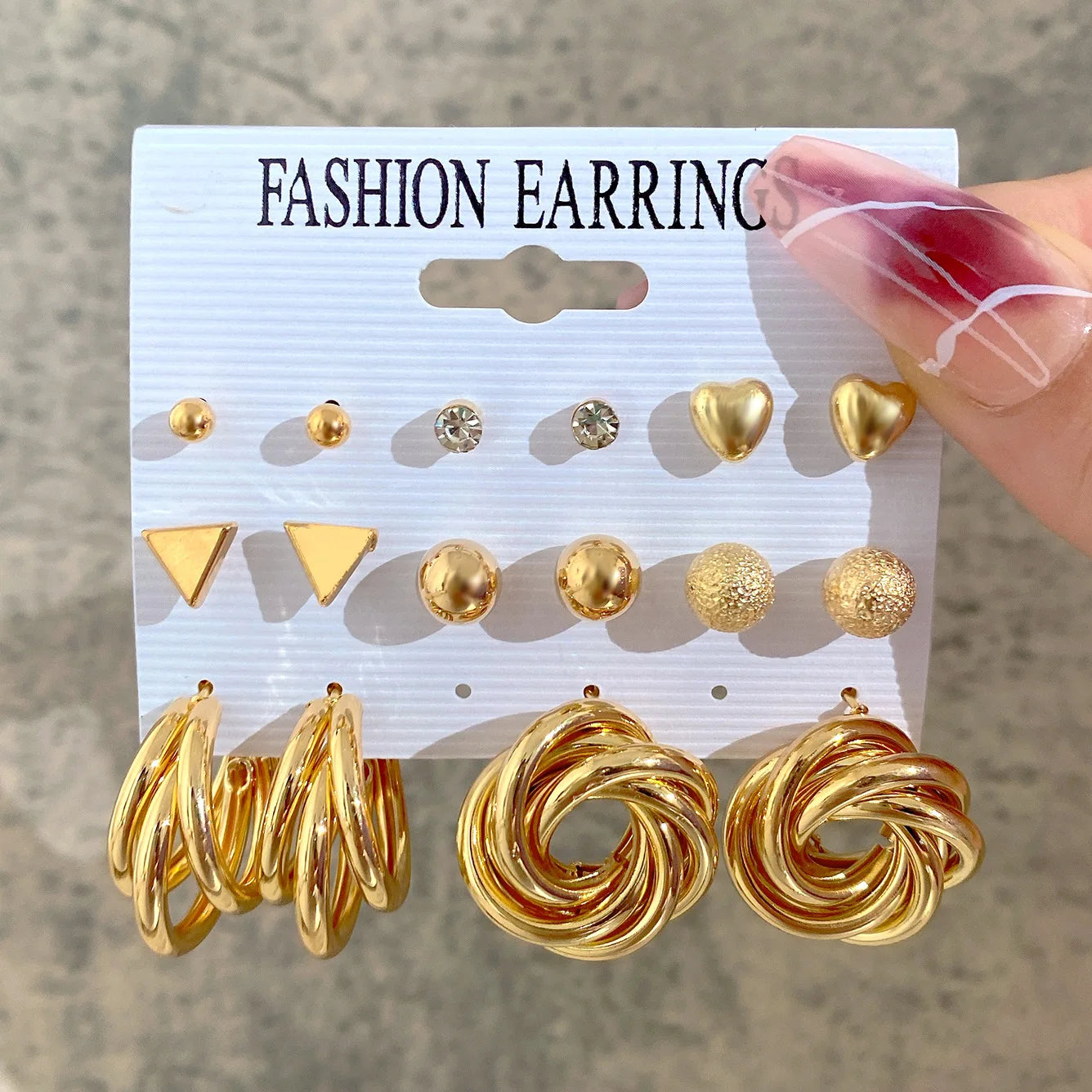 Gold Color Vintage Hoop Earrings Set for Women Boho Metal Circle Geometric Twist Pearl Dangle Earrings Trendy Jewelry Gifts 2023