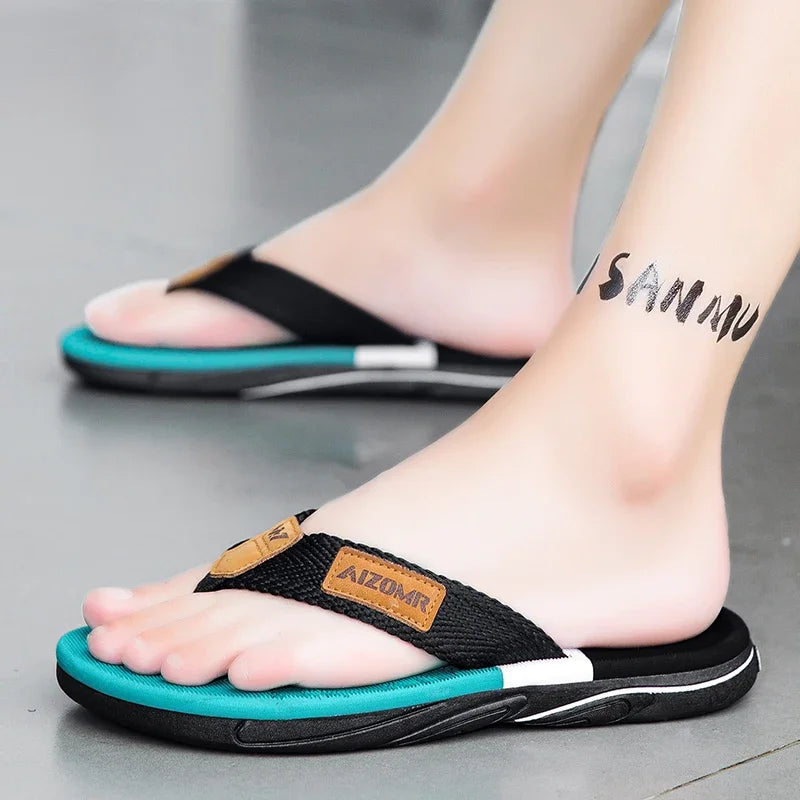 Man House Flip Flops Summer Breathable Beach Shoes EVA Slippers Sandals Men Luxury Flip Flops Soft Slippers Home Clogs Slides