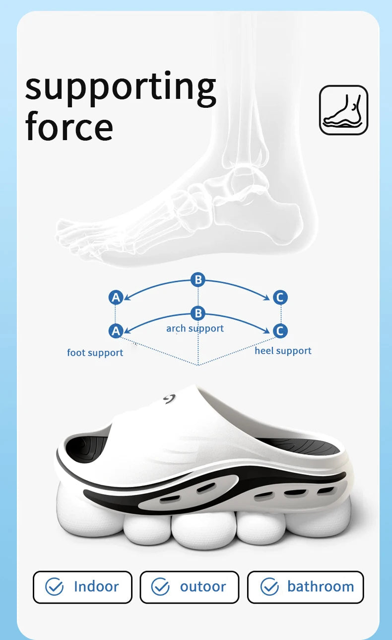 Men's Outdoor Slides Summer Thick Sole Sandals, Non-Slip Durable Beach Flip Flops, Open Toe Fashion Casual Sports Slippers