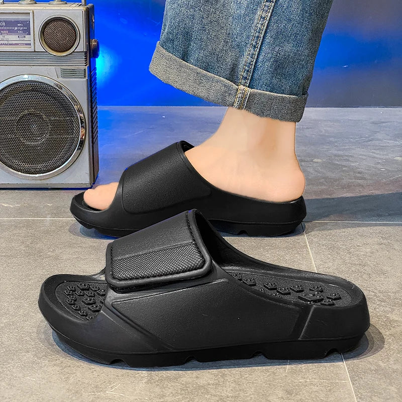 New Summer Men Massage Slippers Sides Indoor Outdoor Sandals Beach Casual Shoes Soft Sole Slides Men Flip-flops Men's Footwear