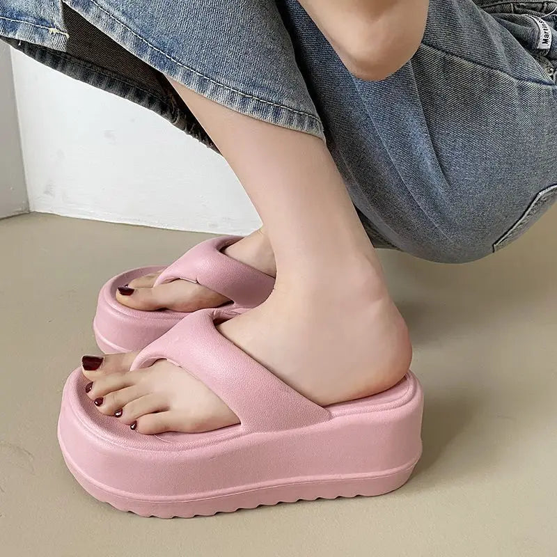 Eyriphy Thick Bottom Slippers Summer Women Sandals Platform Bathroom Slides Female Outdoor Beach Shoes Fashion Comfort Flip Flop