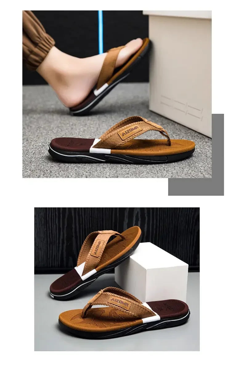 Man House Flip Flops Summer Breathable Beach Shoes EVA Slippers Sandals Men Luxury Flip Flops Soft Slippers Home Clogs Slides