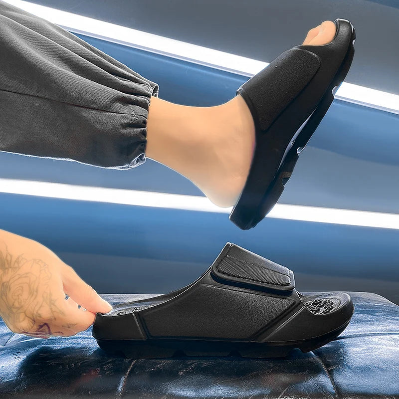 New Summer Men Massage Slippers Sides Indoor Outdoor Sandals Beach Casual Shoes Soft Sole Slides Men Flip-flops Men's Footwear