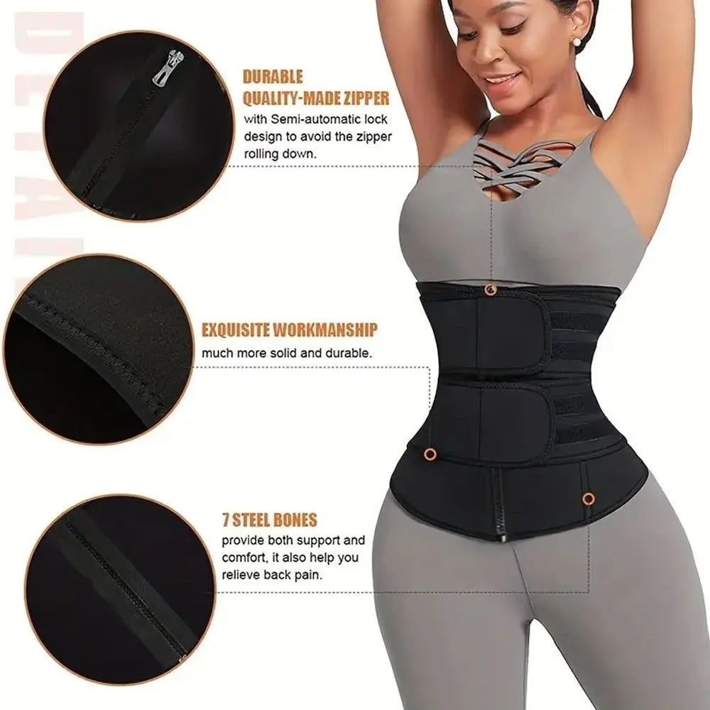 Cross-border Women's Waist Trainer Adjustable Zip-up Style Tummy Control Belt Enhanced Body Shaping Waist Support