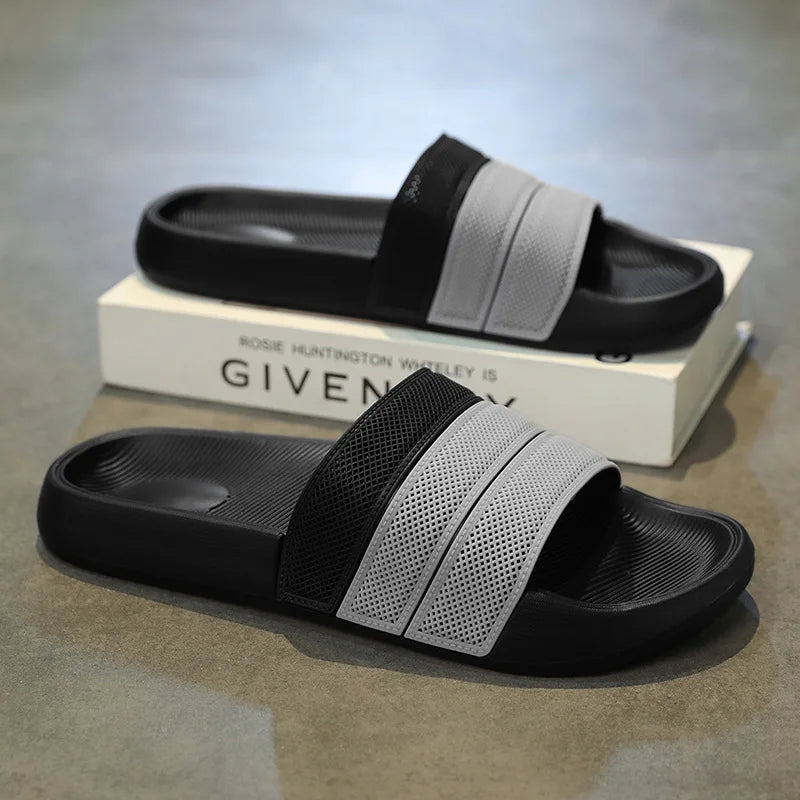 Men's Summer Outdoor Anti-slip Indoor Casual Beach Sandals Fashionable Flat Slippers Comfortable Breathable Slip-On Shoes