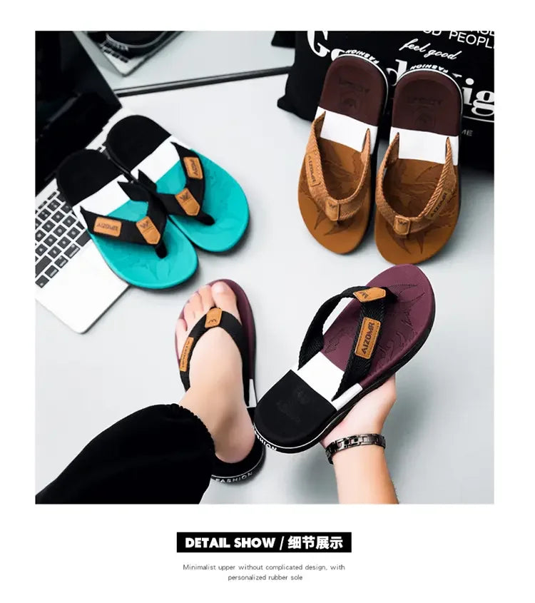 Man House Flip Flops Summer Breathable Beach Shoes EVA Slippers Sandals Men Luxury Flip Flops Soft Slippers Home Clogs Slides
