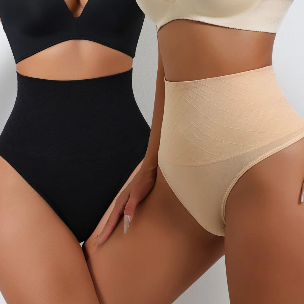 Flarixa High Waist Thongs Seamless Women Panties G-String Lingerie Tummy Control Shaping Girdle Shaper Underwear