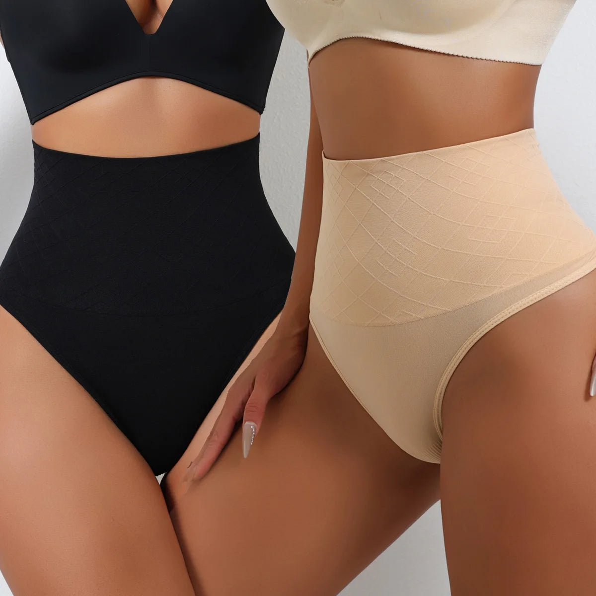 Flarixa High Waist Thongs Seamless Women Panties G-String Lingerie Tummy Control Shaping Girdle Shaper Underwear