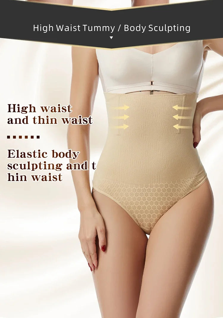 Women High Waist Body Recovery Slimming Underwear Tummy Control Panties Sexy Seamless Shapewear Thong Hip Lifting Corset