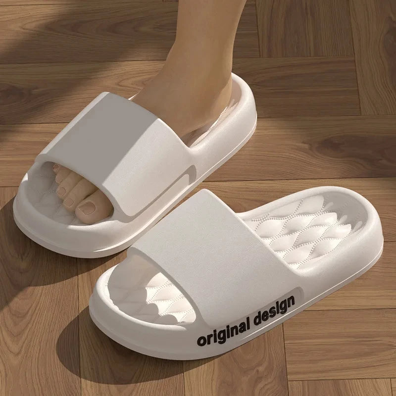 Bebealy Letter Women Slippers House Shower Bathroom Shoes EVA Beach Slides Fashion Soft Cloud Slippers Summer Women Sandals