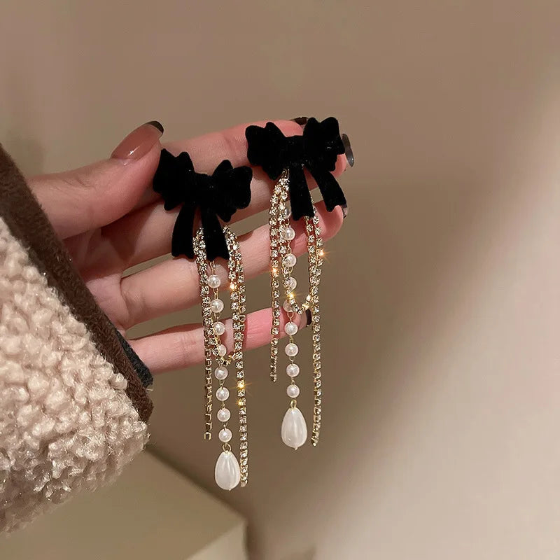 SHMIK Vintage Baroque Women Elegant Rhinestone Heart Earrings Jewelry Exquisite Lady Classic Middle Palace Drop Earring Gift