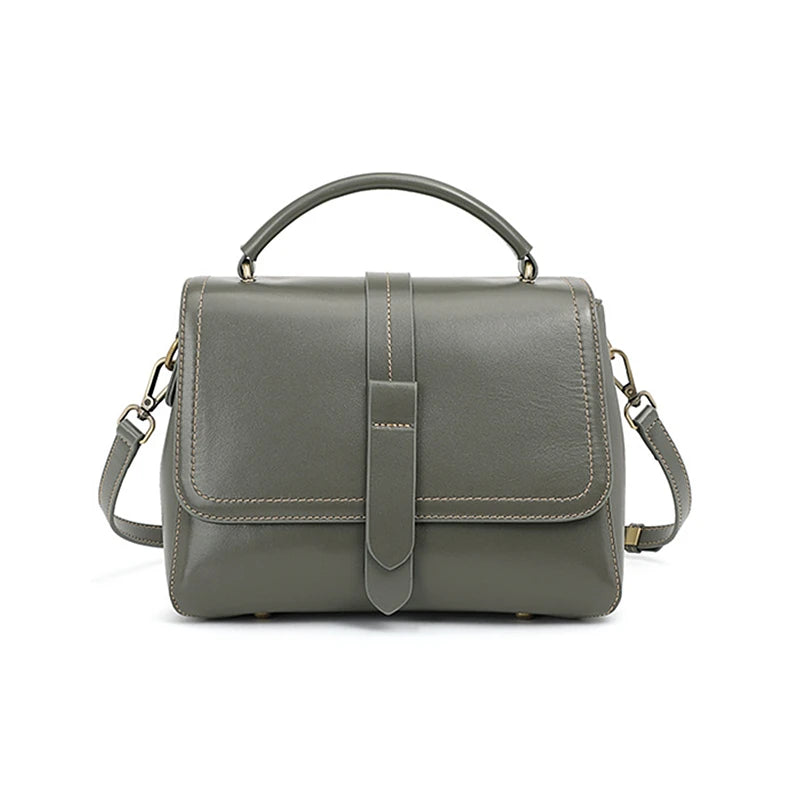 Burminsa Cowhide Genuine Leather Shoulder Bags For Women 2026 Luxury Designer Wide Strap Crossbody Satchel Work Ladies Handbags