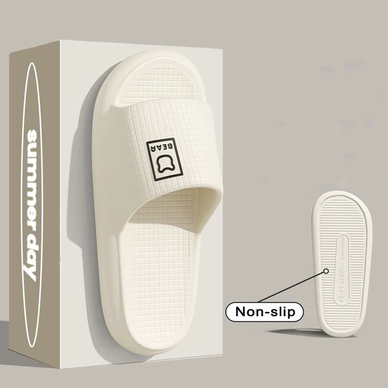 Fashion Summer Couple Non-slip Flat Slides Soft Cosy Seabeach Sandals Men's Slippers Women Casual Home Indoor Flip Flops