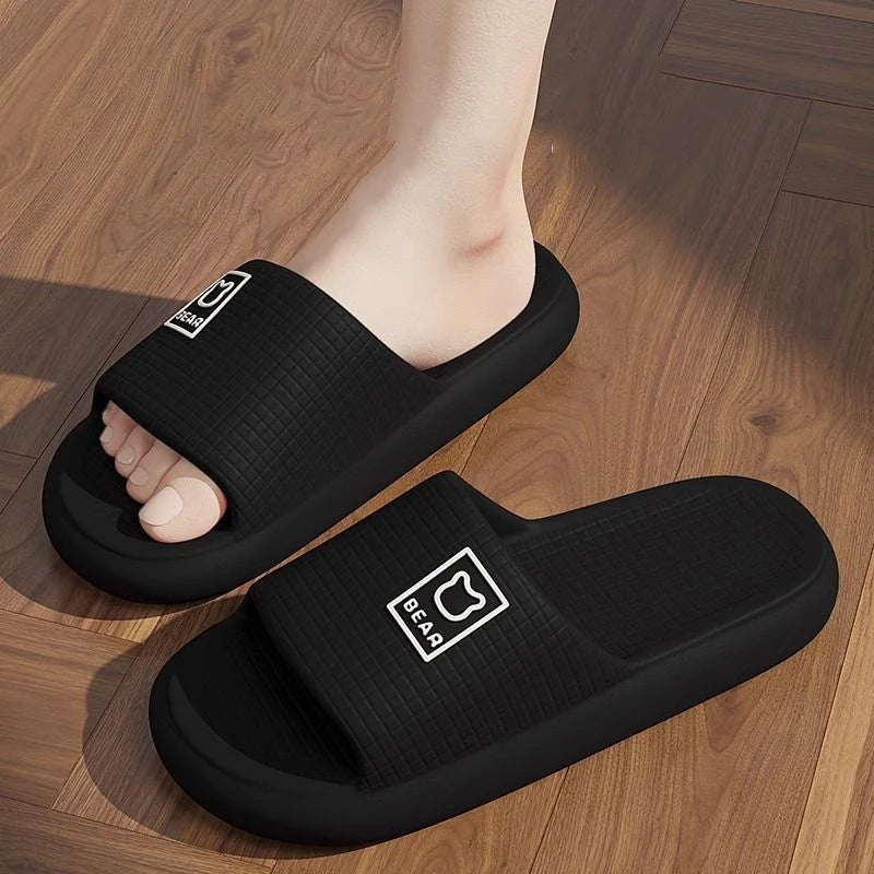 Fashion Summer Couple Non-slip Flat Slides Soft Cosy Seabeach Sandals Men's Slippers Women Casual Home Indoor Flip Flops