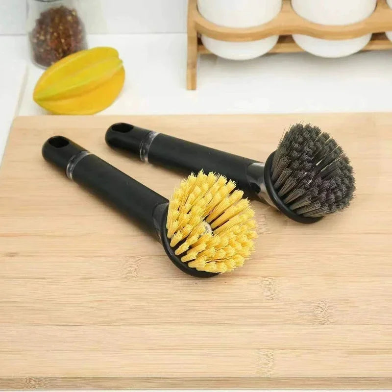 New Dish Brush with Soap Dispenser, Long Handle Dishwashing Brush with Replaceable Heads Kitchen Dish Scrub Brush, Soap Brush