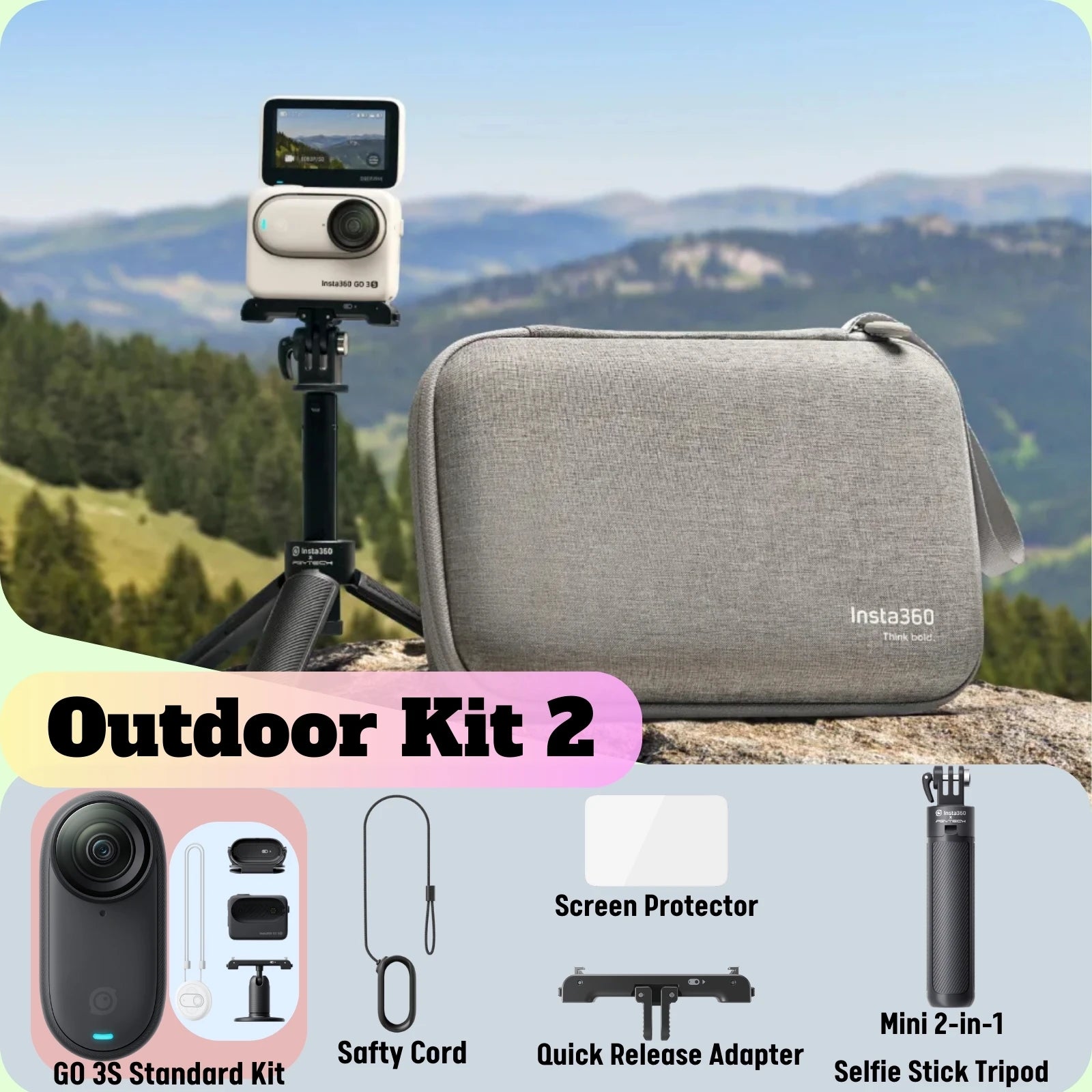 Insta360 GO 3S Tiny 4K Action Camera Black White 39g 64G 128G Action Pod AI Editing Waterproof FlowState Insta 360 GO3S Original