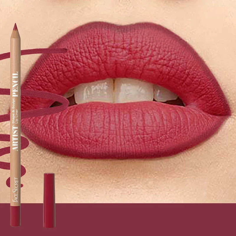 Face Secret 18 ColorLip Liner Pencil Weightless Precise With Super Soft Blendable Texture Matte Soft
