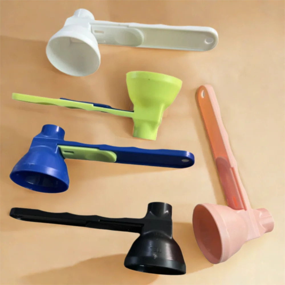 Creative Flling Coffee Scoop Funnel Plastic 2 in 1 Sliding Design Sliding Scoop Funnel Reusable Measuring Spoon Kitchen Gadgets
