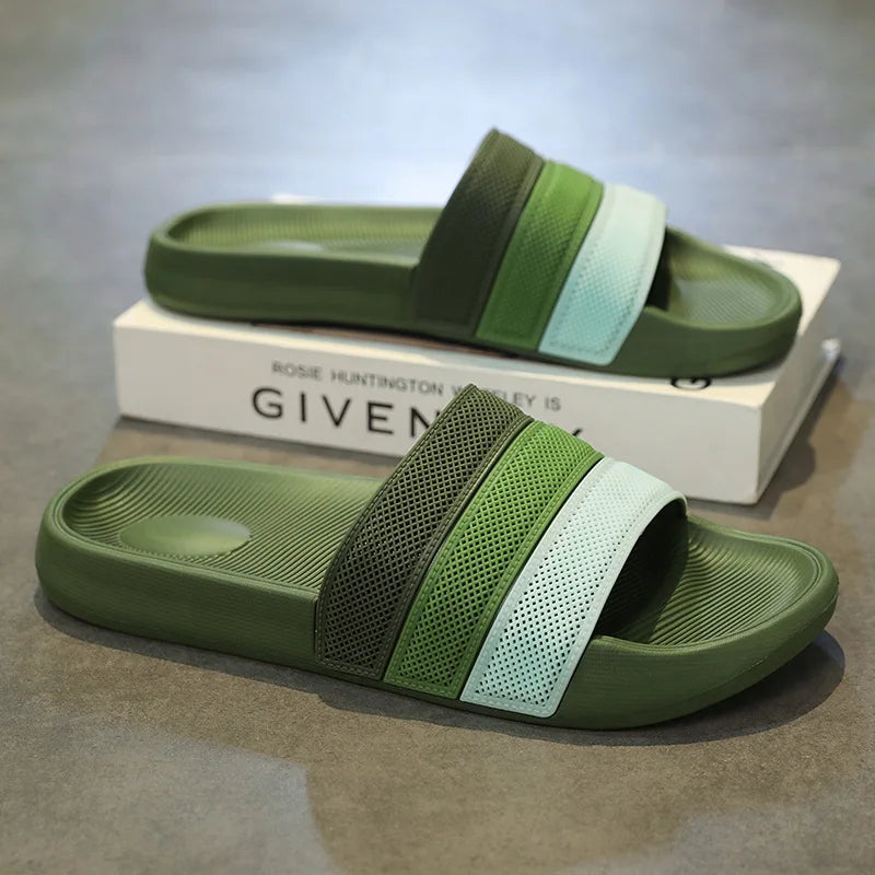 Men's Summer Outdoor Anti-slip Indoor Casual Beach Sandals Fashionable Flat Slippers Comfortable Breathable Slip-On Shoes