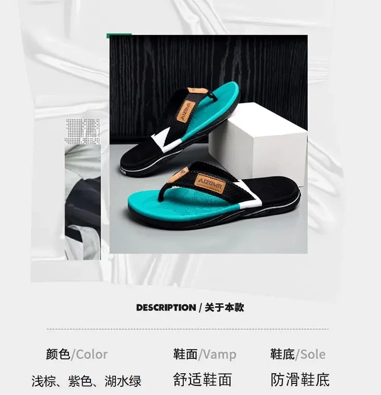 Man House Flip Flops Summer Breathable Beach Shoes EVA Slippers Sandals Men Luxury Flip Flops Soft Slippers Home Clogs Slides