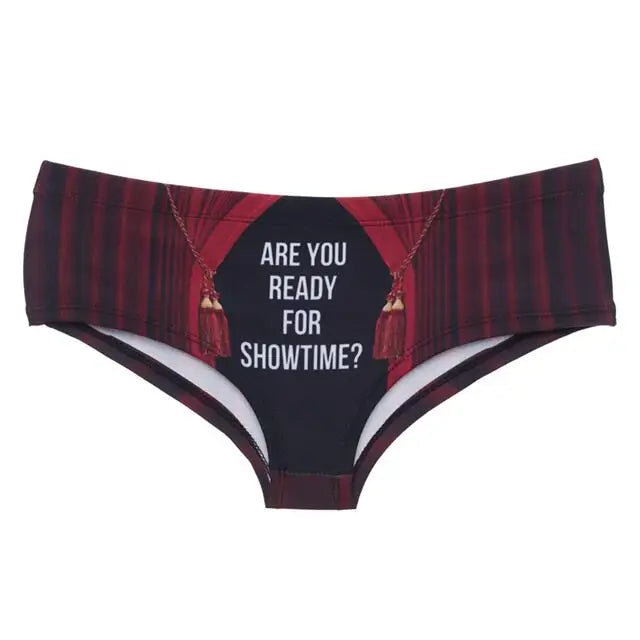 Women's Breathable Seamless Underpants Handprint Letter Printed Panties Sexy Low-waisted Knickers Elastic Female Briefs
