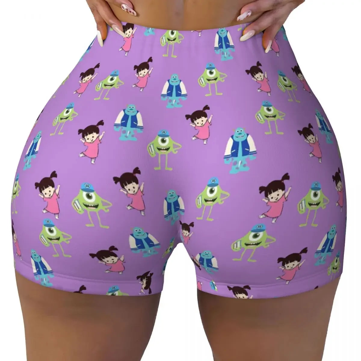 Custom Monsters University Mike M Logo Biker Running Gym Shorts for Women Athletic Workout Yoga Shorts