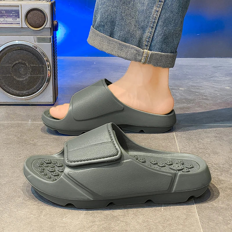 New Summer Men Massage Slippers Sides Indoor Outdoor Sandals Beach Casual Shoes Soft Sole Slides Men Flip-flops Men's Footwear