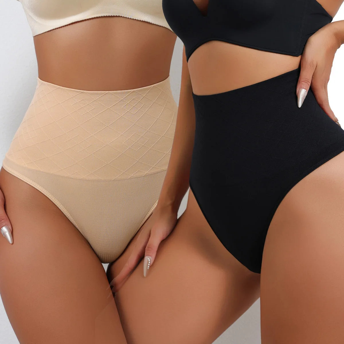 Flarixa High Waist Thongs Seamless Women Panties G-String Lingerie Tummy Control Shaping Girdle Shaper Underwear