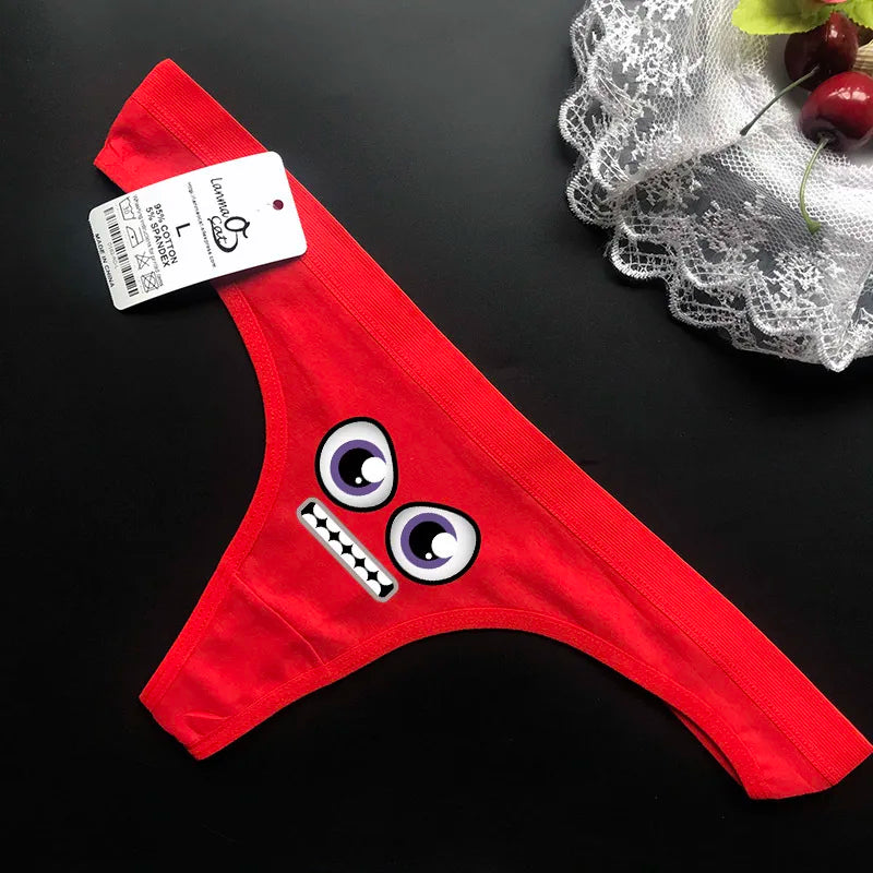 Women Sexy Custom Printing G string Underwear Cotton Panties for Lady Thongs Lingerie Underpant
