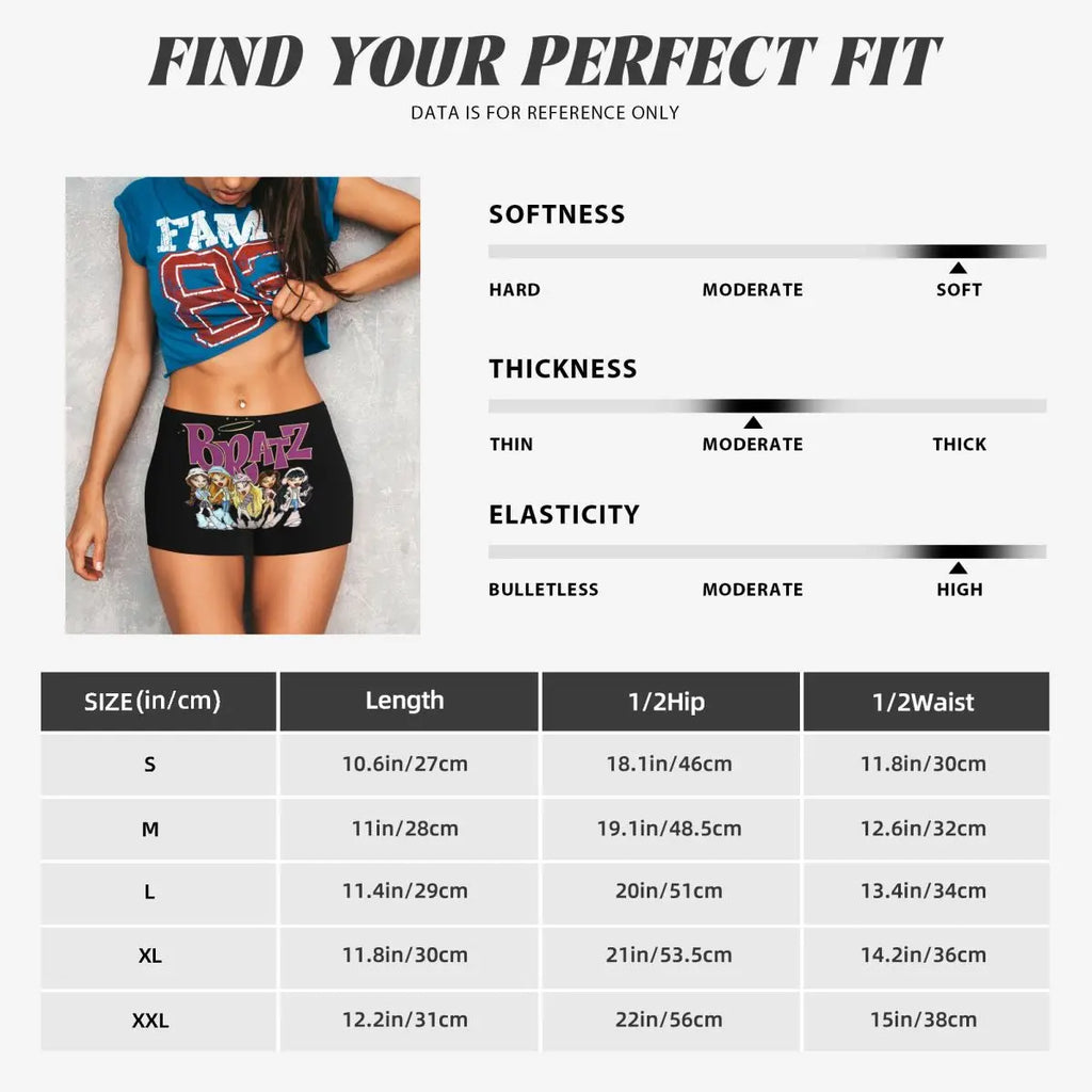 Custom Bratz Rock Angelz Doll Women Gym Workout Running Shorts Athletic Volleyball Biker Yoga Shorts