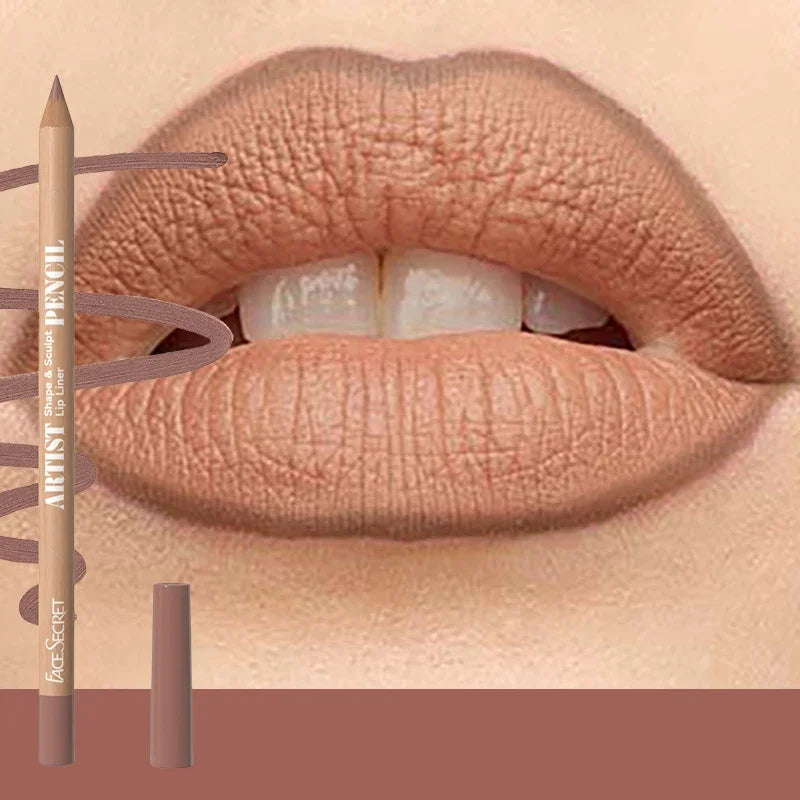 Face Secret 18 ColorLip Liner Pencil Weightless Precise With Super Soft Blendable Texture Matte Soft